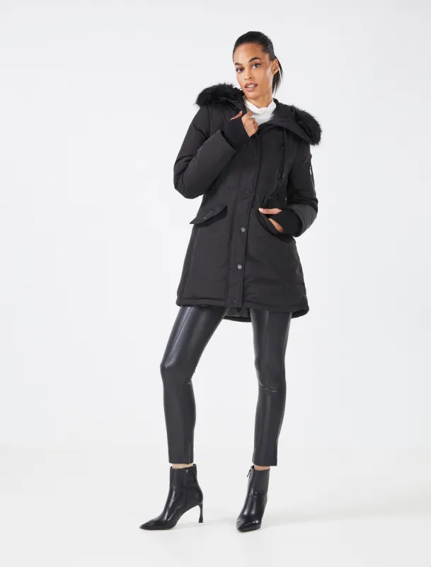 Fit-and-Flare Hooded Parka Jacket sold by BCBGMaxAzria