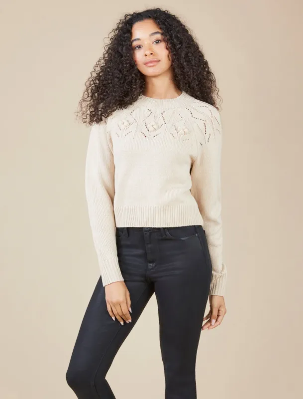 Raglan Sleeve Pom Sweater made by BCBGMaxAzria