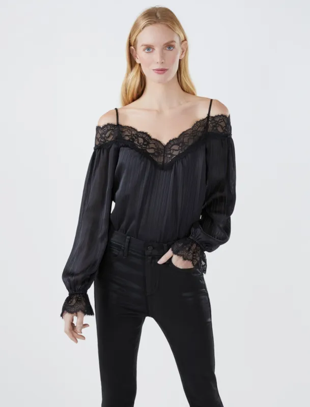 Lace Trim Bodysuit sold by BCBGMaxAzria