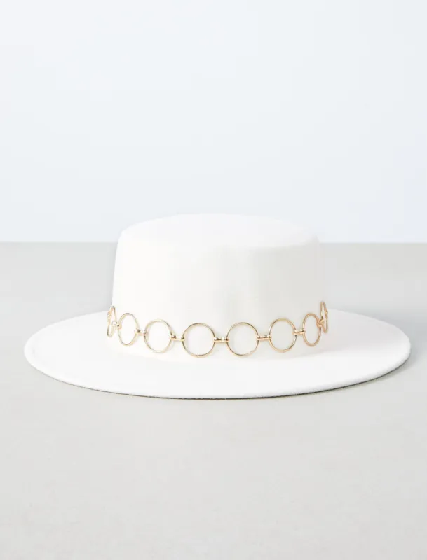 Wide Brim Chain Boater Hat sold by BCBGMaxAzria