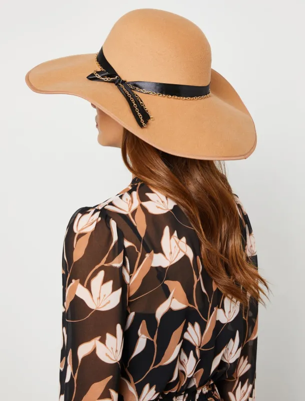 Satin Tied Chain Floppy Hat sold by BCBGMaxAzria