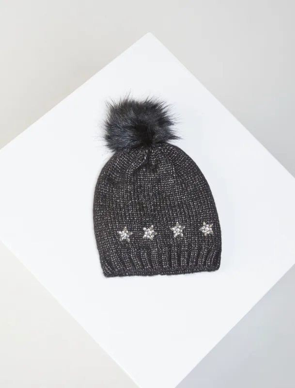 Celestial Bling Faux Fur Pom Beanie sold by BCBGMaxAzria
