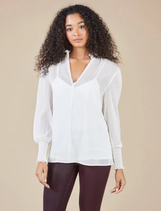 Smocked Collar Top sold by BCBGMaxAzria