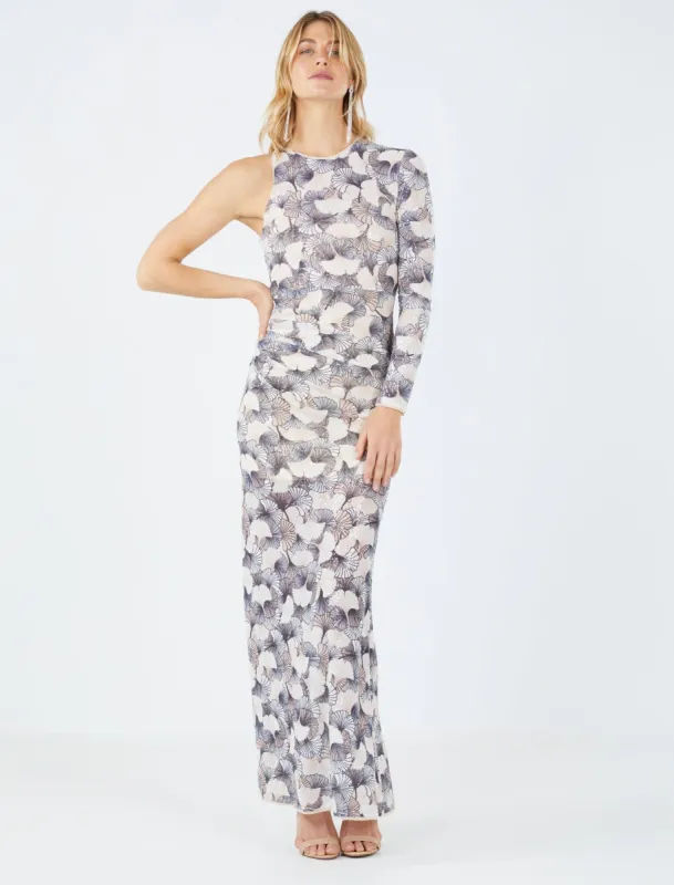 Grace One-Sleeve Sequin Evening Dress sold by BCBGMaxAzria