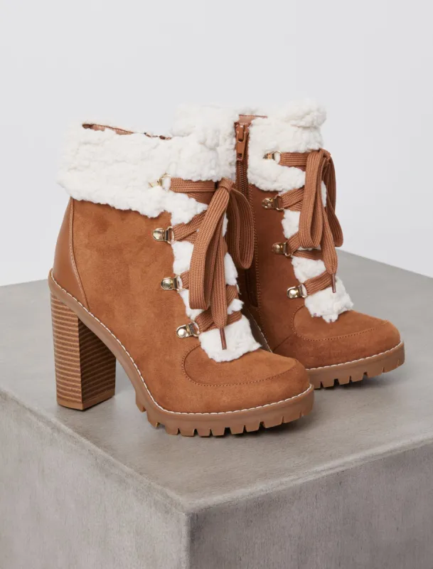 Palli Faux Shearling Lace-Up Bootie sold by BCBGMaxAzria