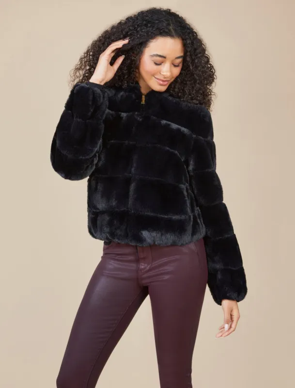 Hooded Faux Fur Bomber Jacket sold by BCBGMaxAzria
