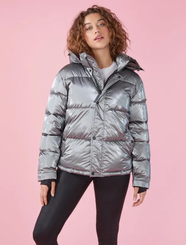 Liquid Hooded Puffer Jacket sold by BCBGMaxAzria