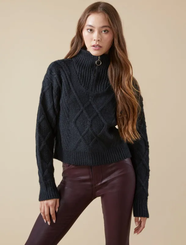 Half Zip Knit Sweater made by BCBGMaxAzria