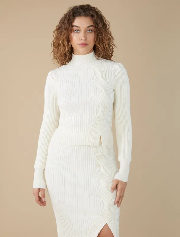 Dakota Front Twist Knit Top made by BCBGMaxAzria