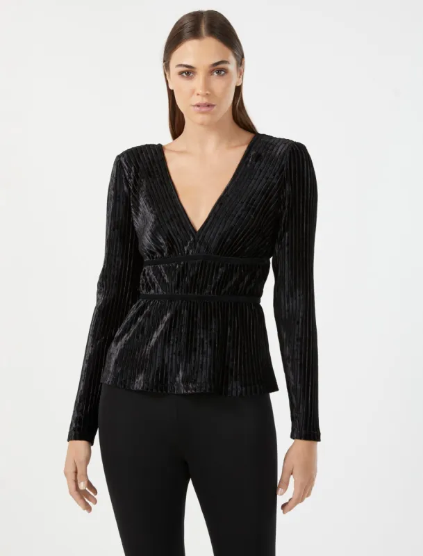 Velvet V-Neck Top sold by BCBGMaxAzria