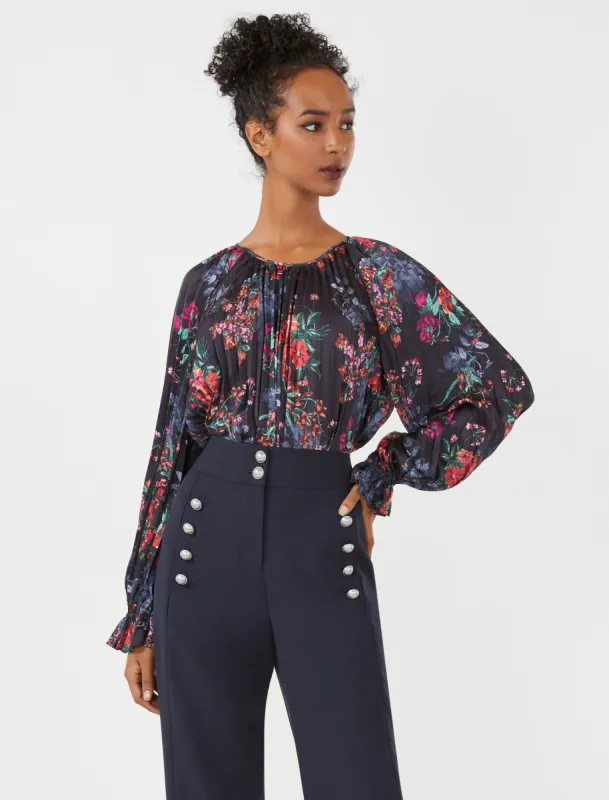 Sunburst Pleat Floral Top sold by BCBGMaxAzria