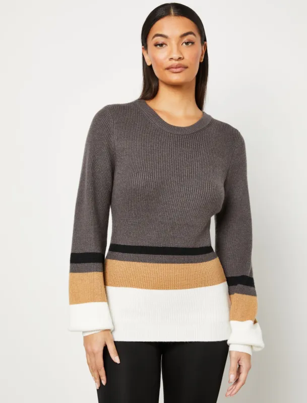 Puff Sleeve Colorblock Sweater made by BCBGMaxAzria