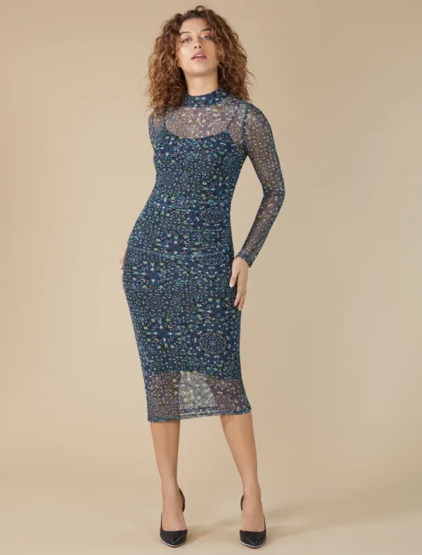 Pattie Long Sleeve Mesh Dress sold by BCBGMaxAzria