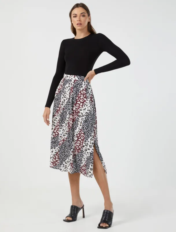Mix Print Midi Skirt sold by BCBGMaxAzria