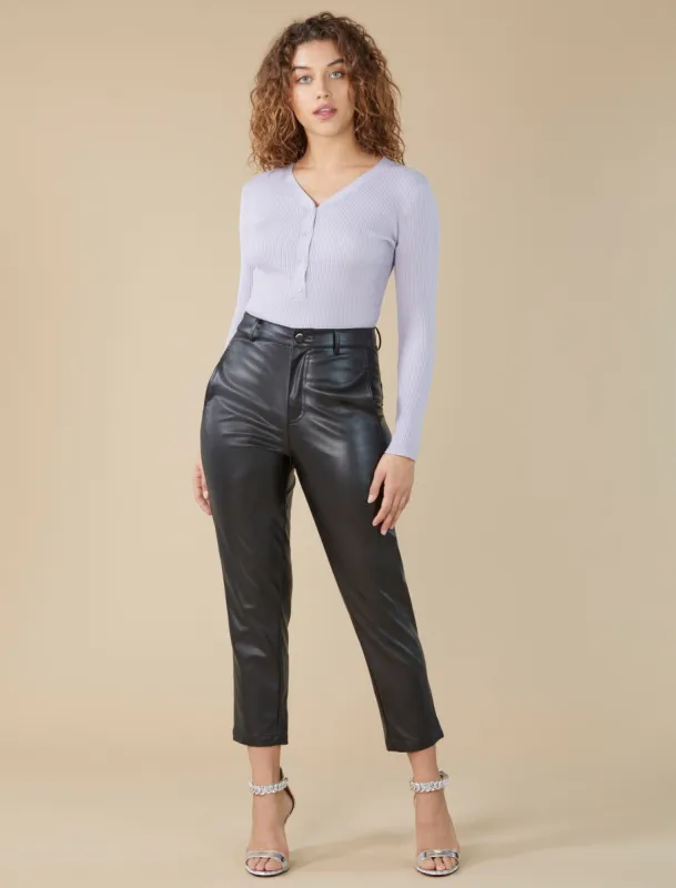 Straight Leg Faux Leather Pant sold by BCBGMaxAzria