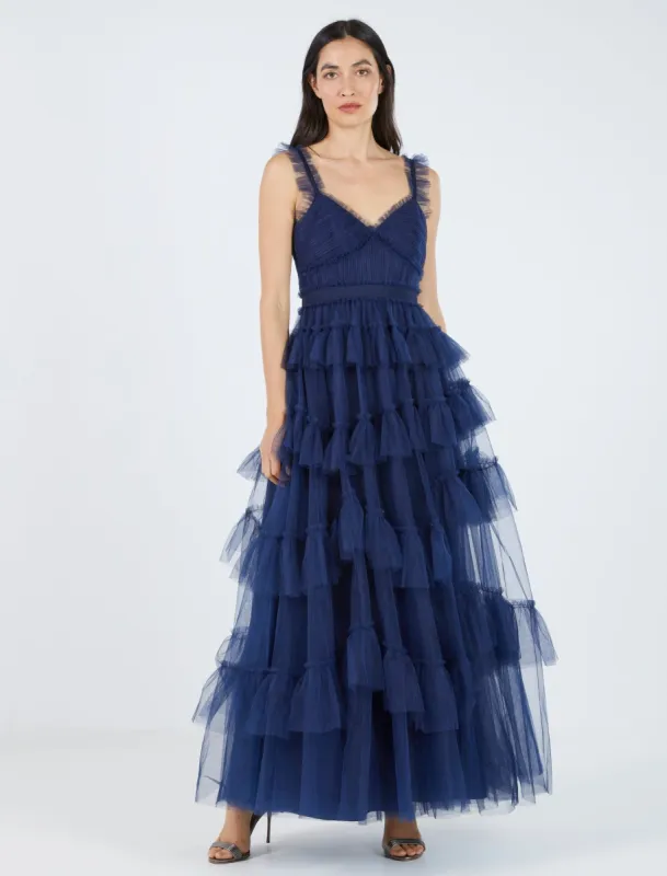 Luna Ruffled Evening Dress sold by BCBGMaxAzria