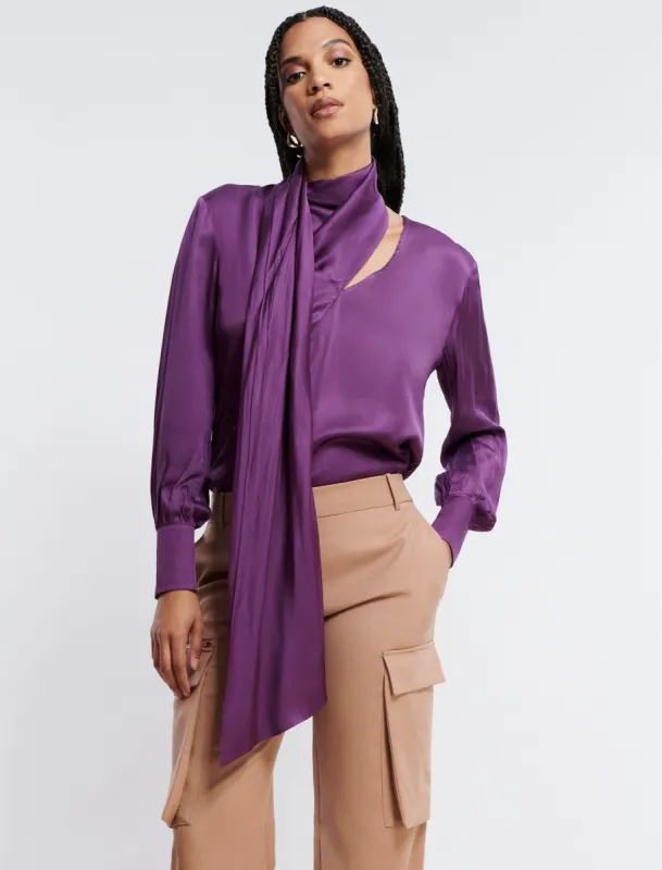 Balloon Sleeve Scarf Top sold by BCBGMaxAzria