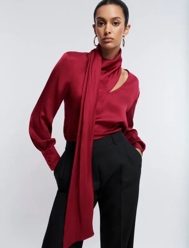 Balloon Sleeve Scarf Top made by BCBGMaxAzria