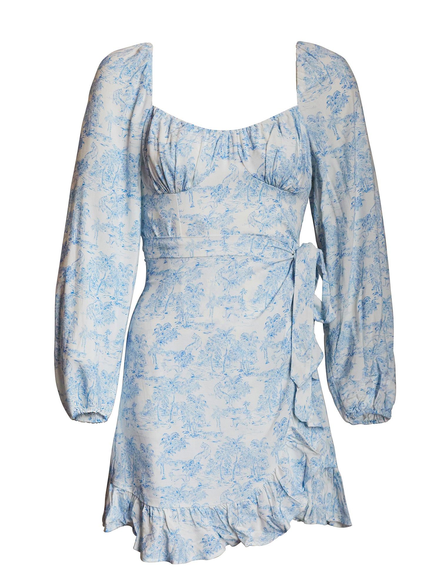 Long Sleeve Bustier Faux Wrap Dress sold by BCBGMaxAzria