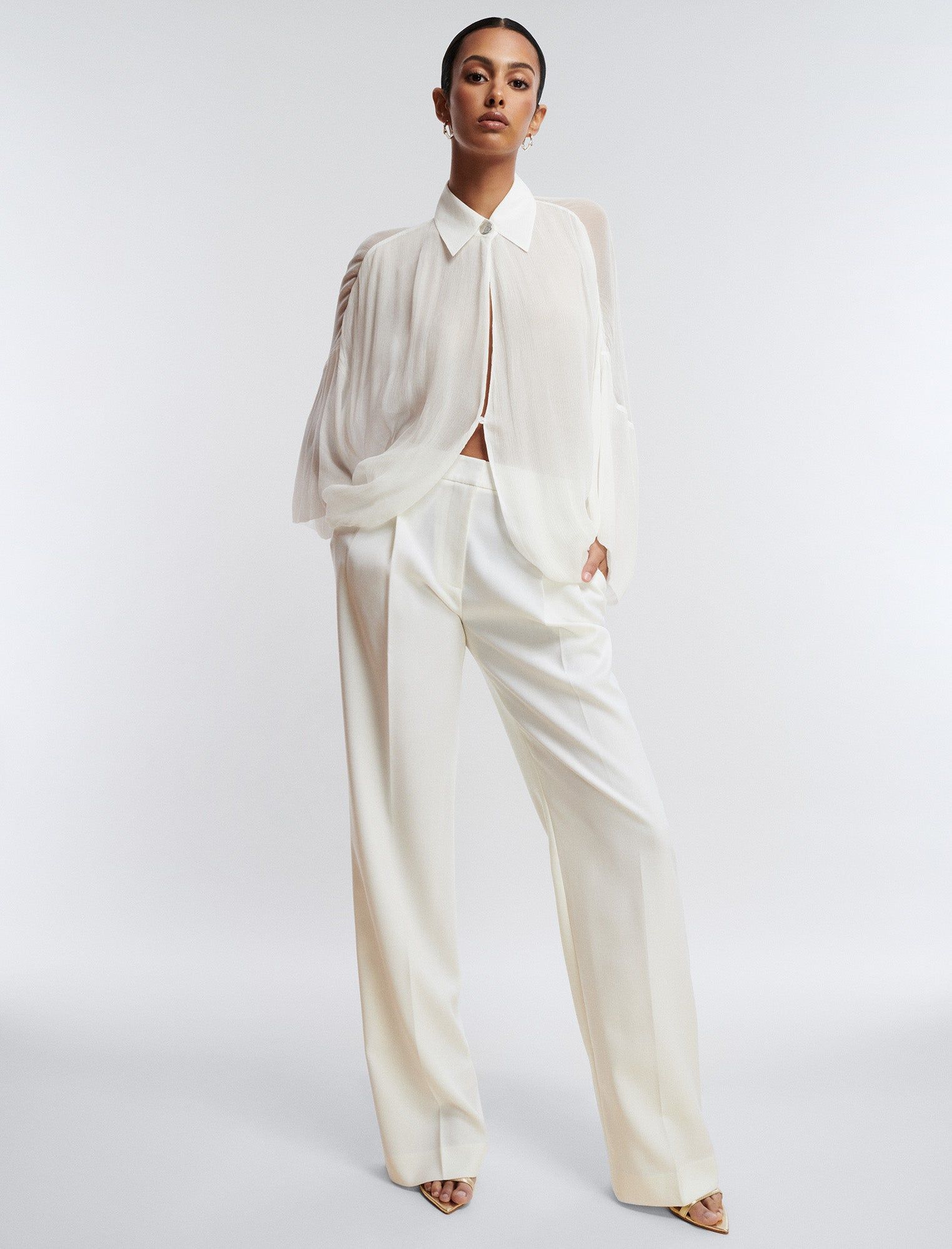 Button-Up Cape Top sold by BCBGMaxAzria product image thumbnail 5