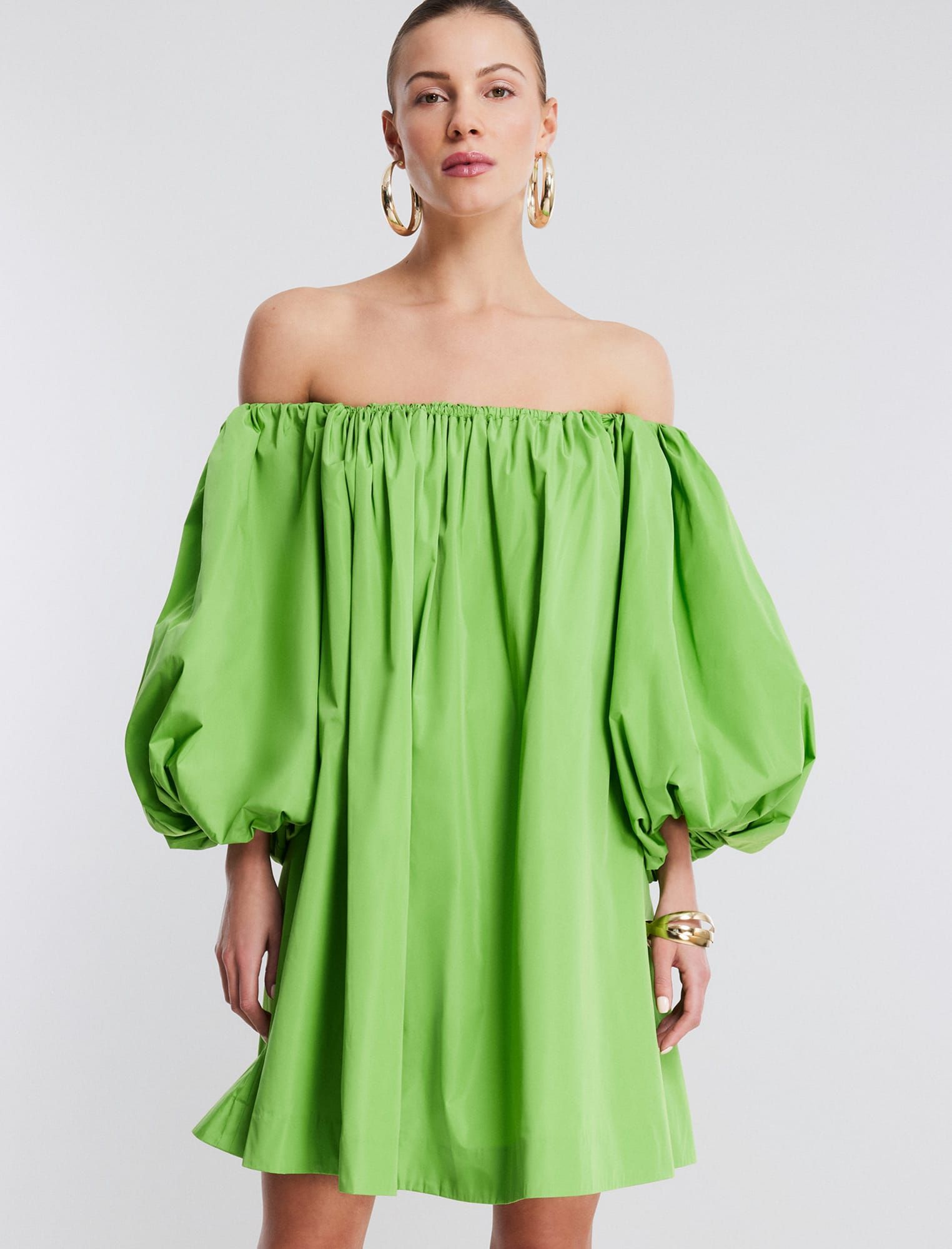 Adelaide Balloon Sleeve Mini Dress sold by BCBGMaxAzria