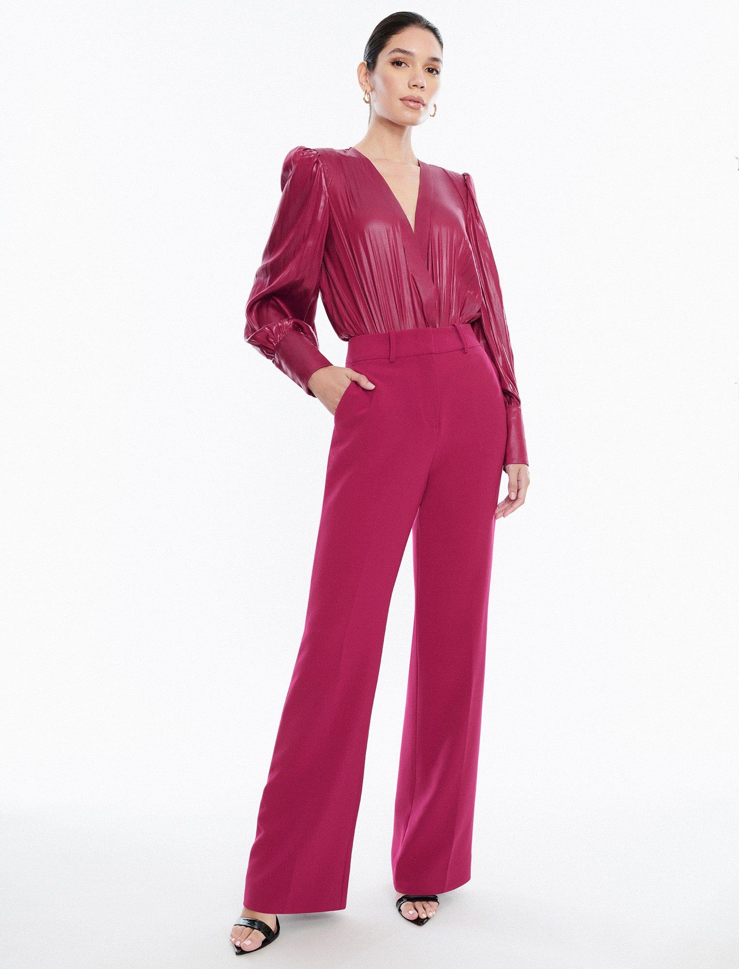 Balloon Sleeve Plunge Neck Bodysuit sold by BCBGMaxAzria product image thumbnail 2