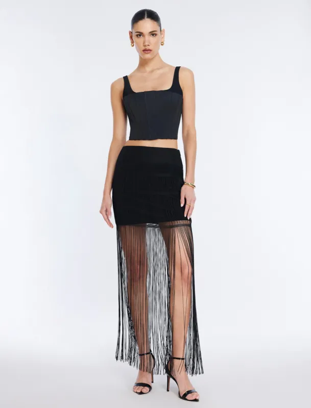 Fringe Mini Skirt made by BCBGMaxAzria