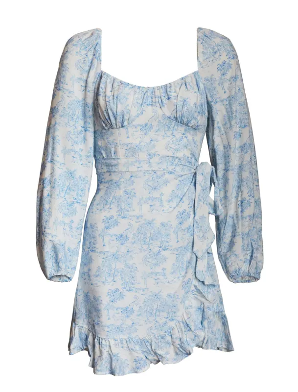 Long Sleeve Bustier Faux Wrap Dress sold by BCBGMaxAzria