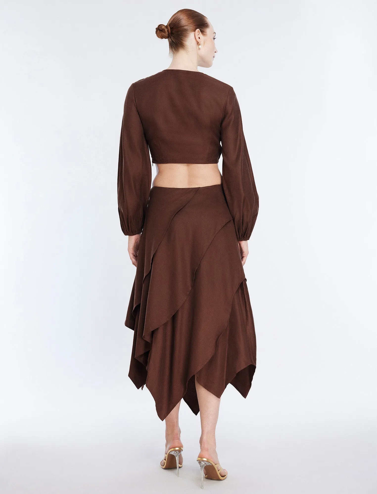 Tiered Asymmetrical Skirt sold by BCBGMaxAzria product image thumbnail 4