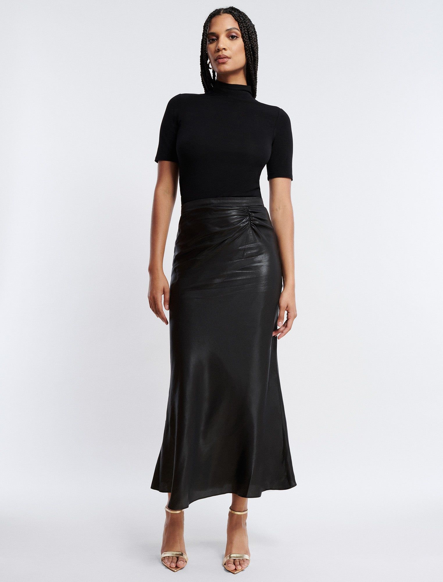 Ruched Midi Skirt sold by BCBGMaxAzria