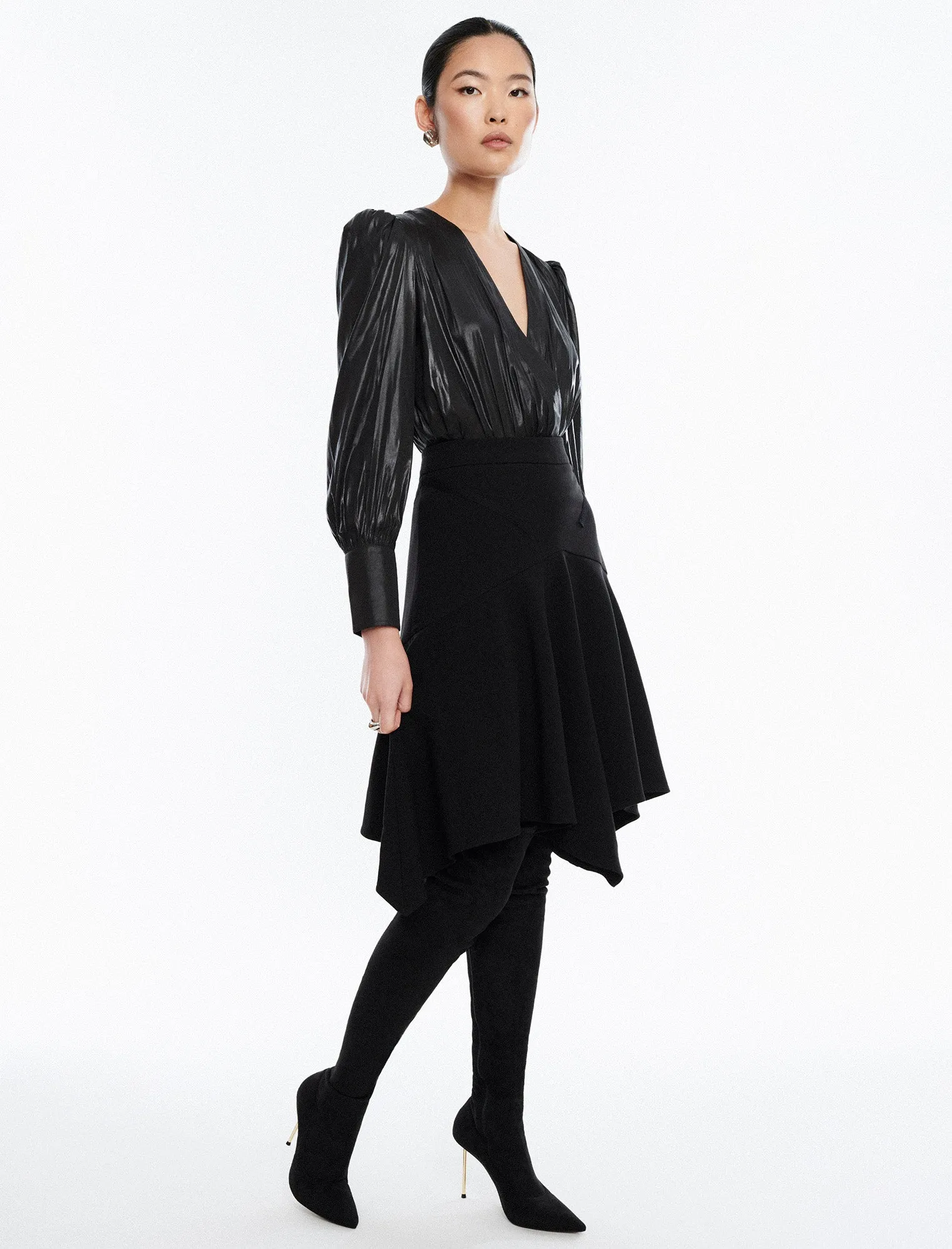 Balloon Sleeve Plunge Neck Bodysuit sold by BCBGMaxAzria product image thumbnail 3