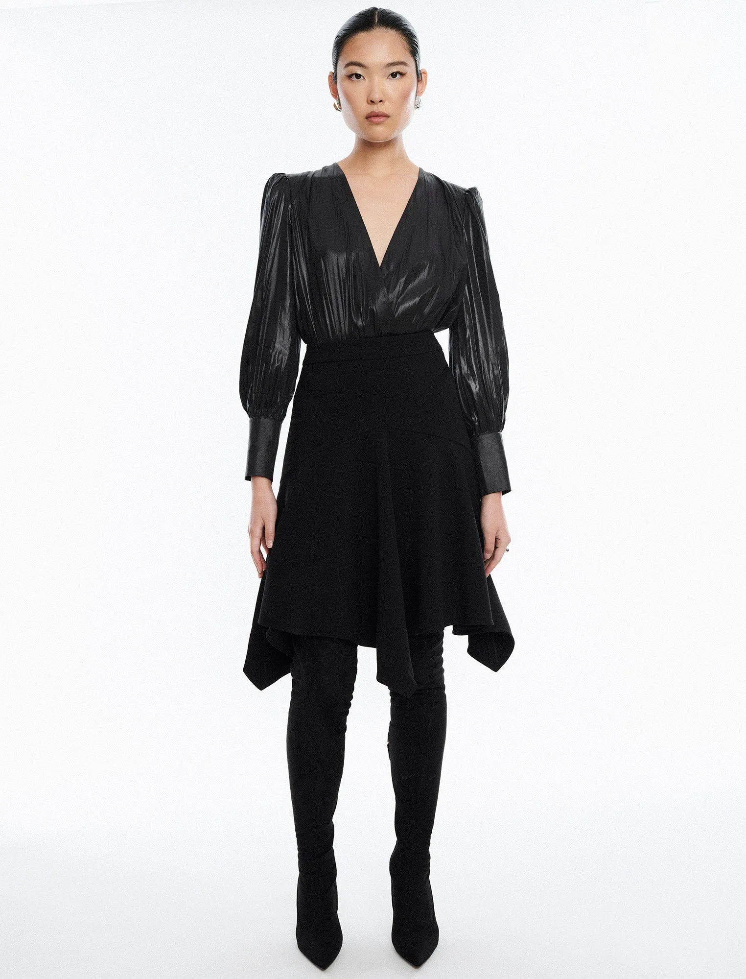 Balloon Sleeve Plunge Neck Bodysuit sold by BCBGMaxAzria product image thumbnail 2