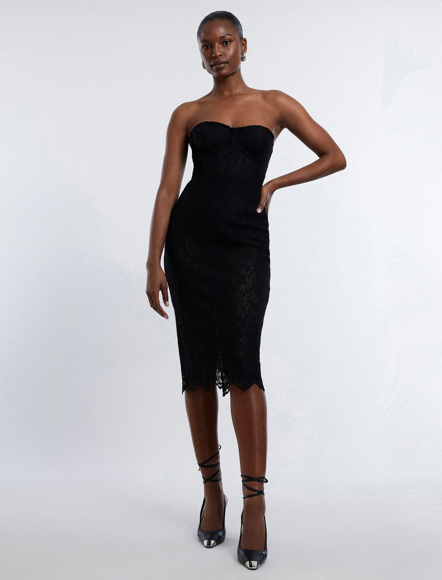 Becca Lace Midi Dress sold by BCBGMaxAzria product image thumbnail 3