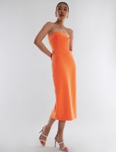 Zane Strapless Midi Dress sold by BCBGMaxAzria