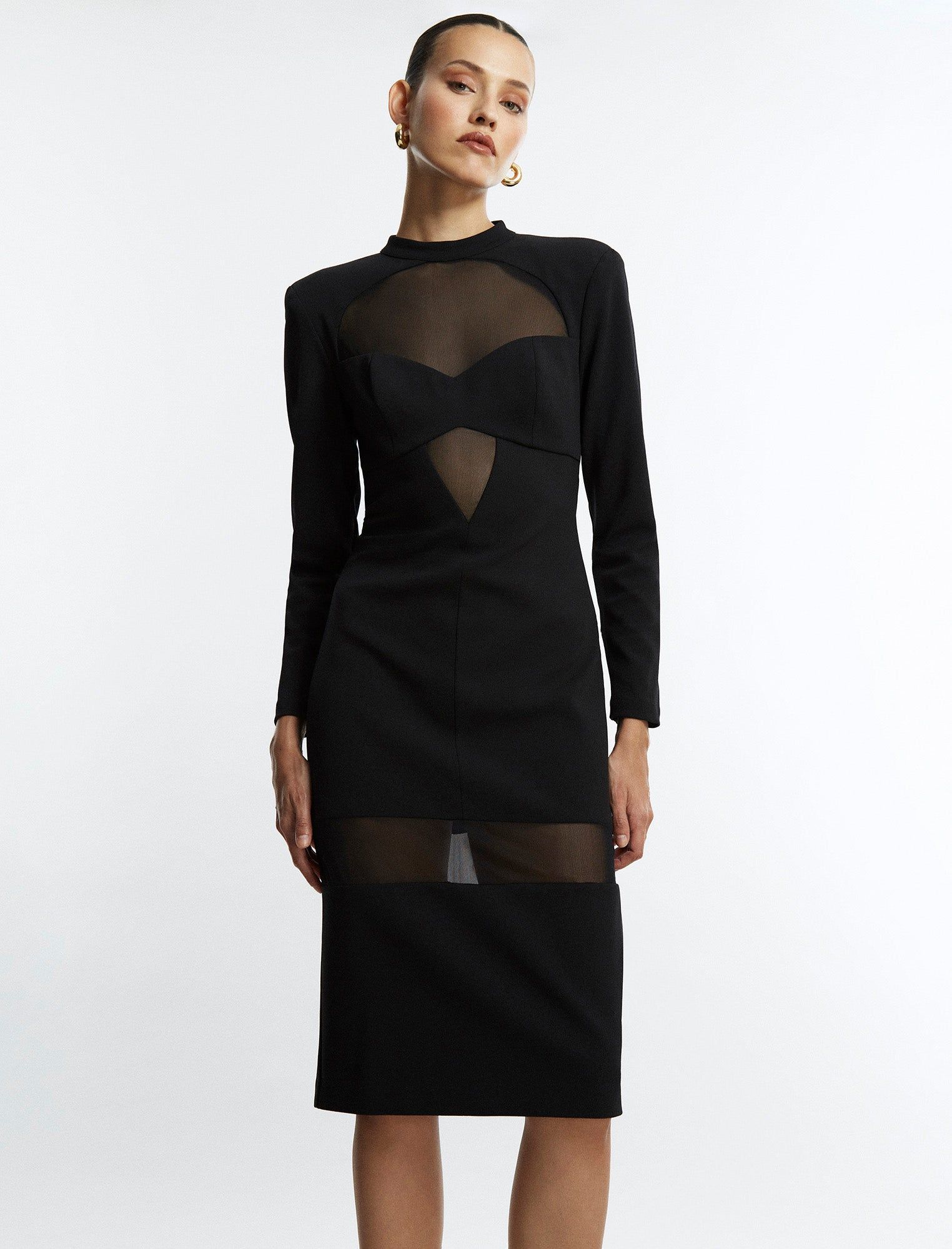 Georgiana Illusion Midi Dress sold by BCBGMaxAzria product image thumbnail 2