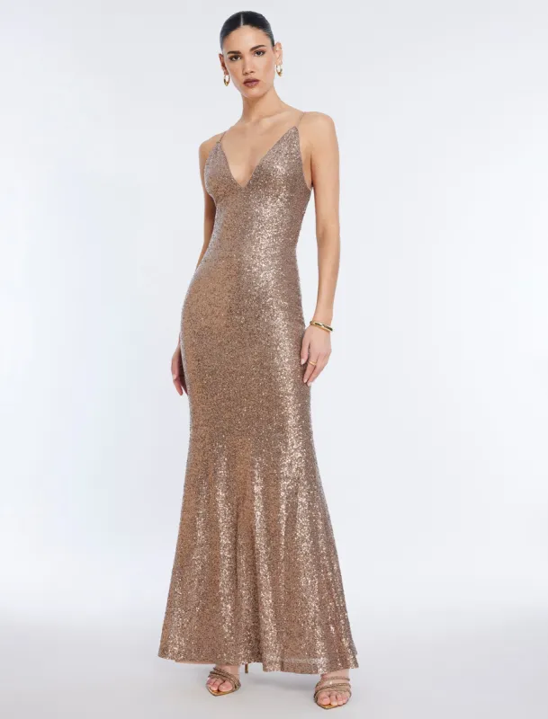 Jiona Sequined Evening Gown sold by BCBGMaxAzria