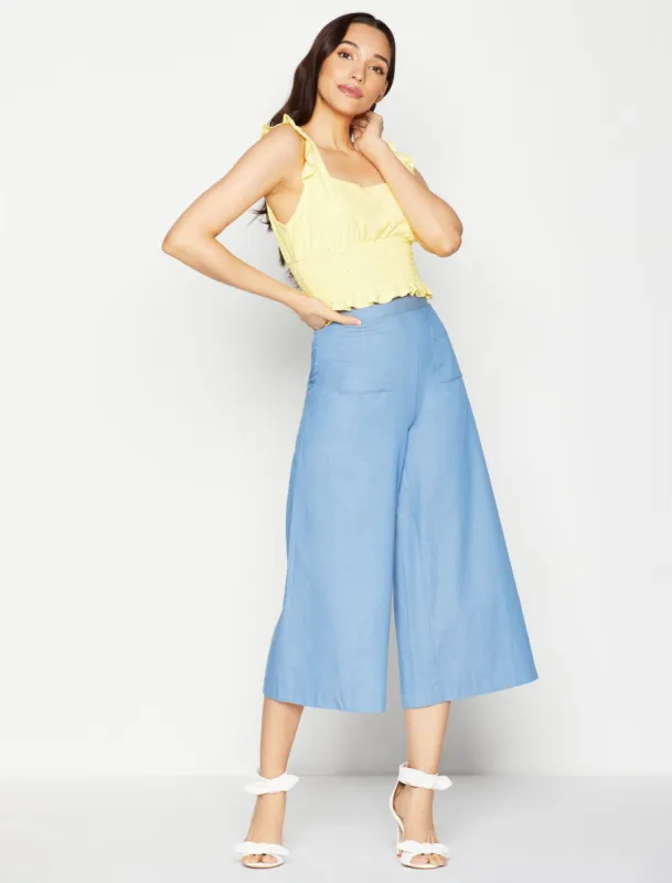 Pointelle Ruffled Sleeve Smock Top sold by BCBGMaxAzria
