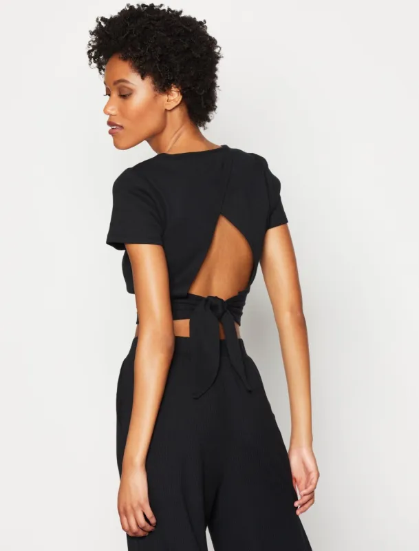 Elsie Tie-Back Crop Top sold by BCBGMaxAzria
