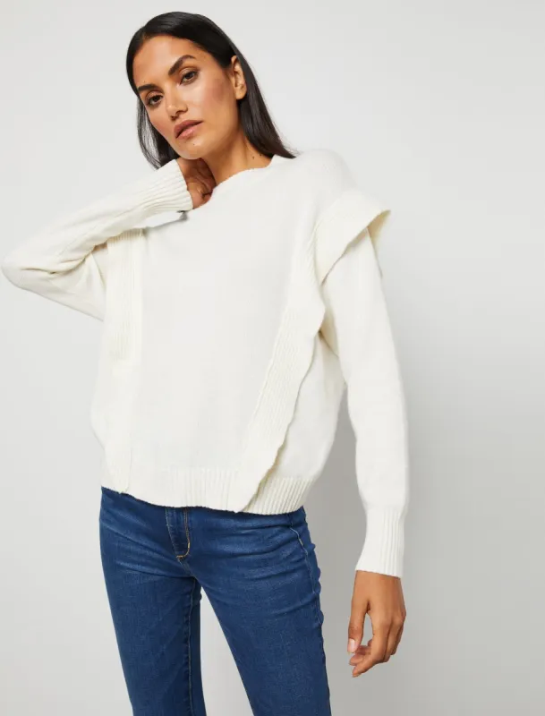 Ruffle Pullover Sweater sold by BCBGMaxAzria