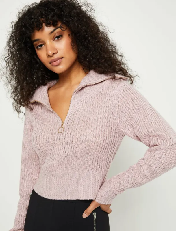 Ribbed Half-Zip Sweater sold by BCBGMaxAzria