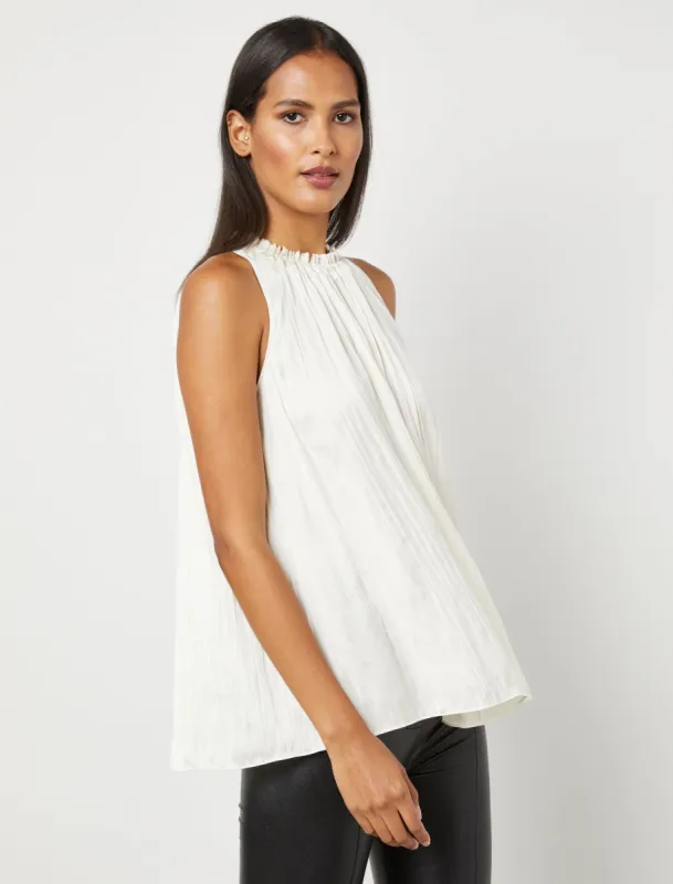 Evie Pleated Halter Top sold by BCBGMaxAzria