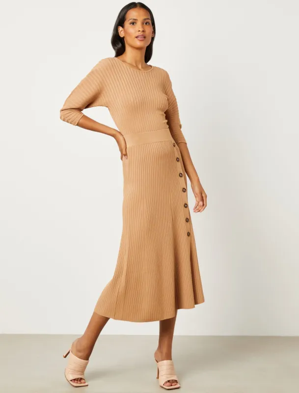 Jade Ribbed Midi Skirt sold by BCBGMaxAzria