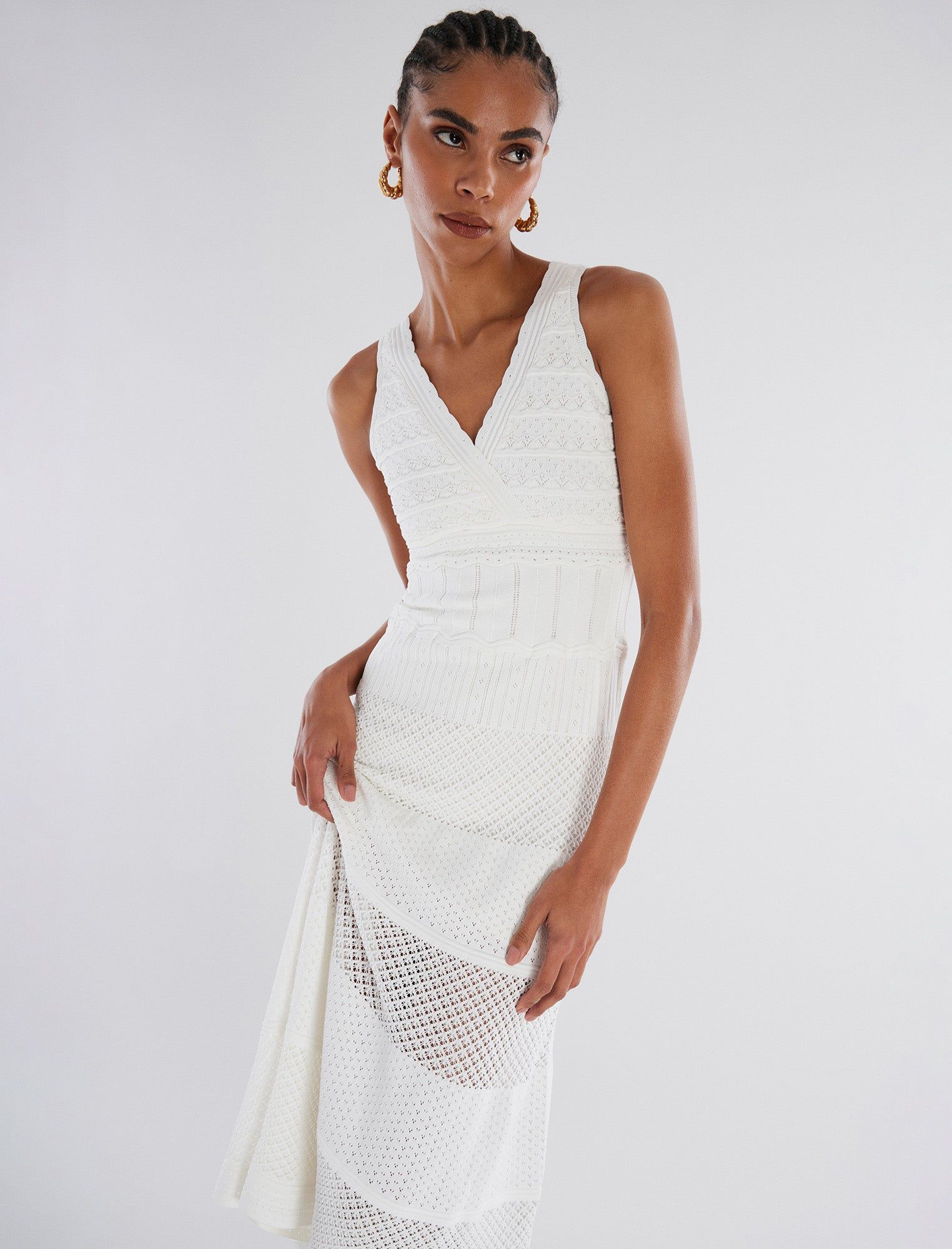 Adrienne V-Neck Fit-And-Flare Dress sold by BCBGMaxAzria product image thumbnail 2