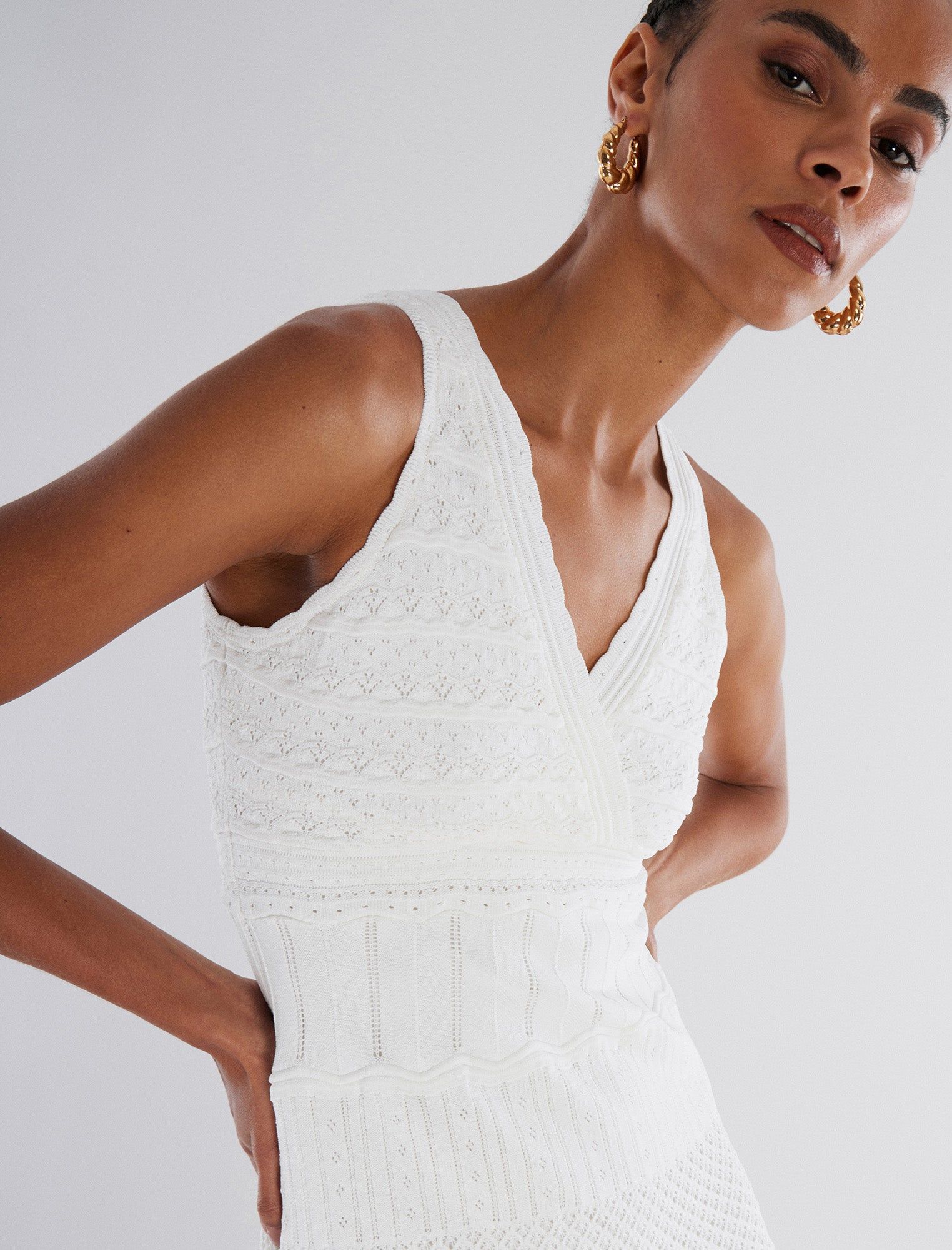 Adrienne V-Neck Fit-And-Flare Dress sold by BCBGMaxAzria product image thumbnail 6