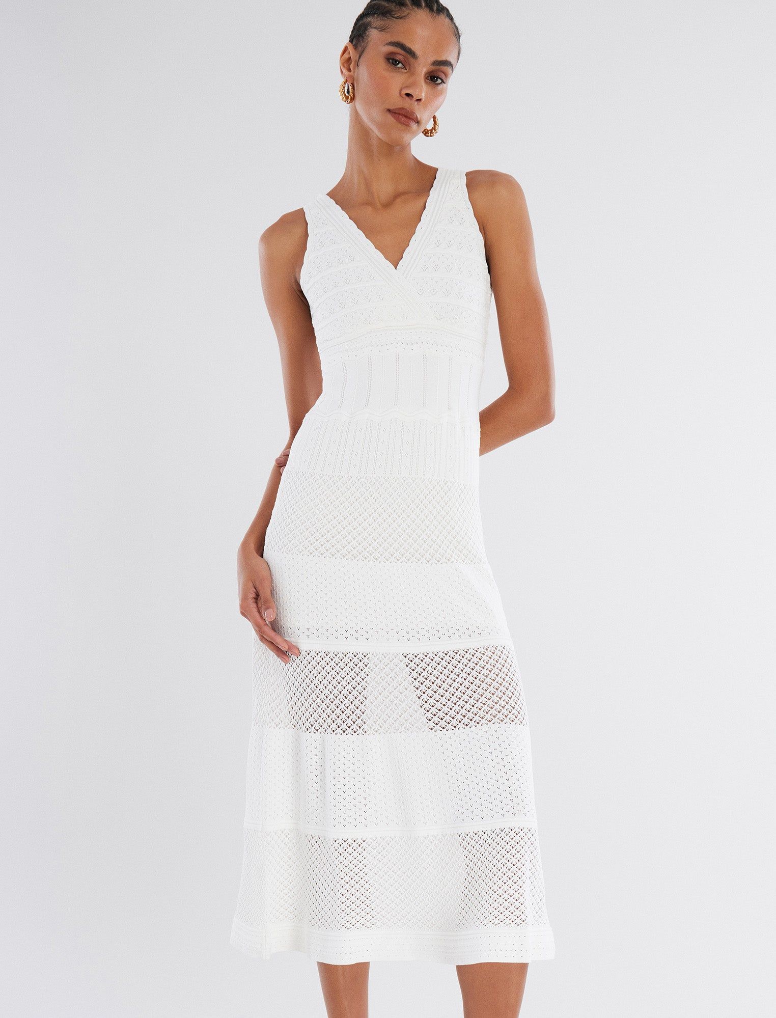 Adrienne V-Neck Fit-And-Flare Dress sold by BCBGMaxAzria product image thumbnail 3