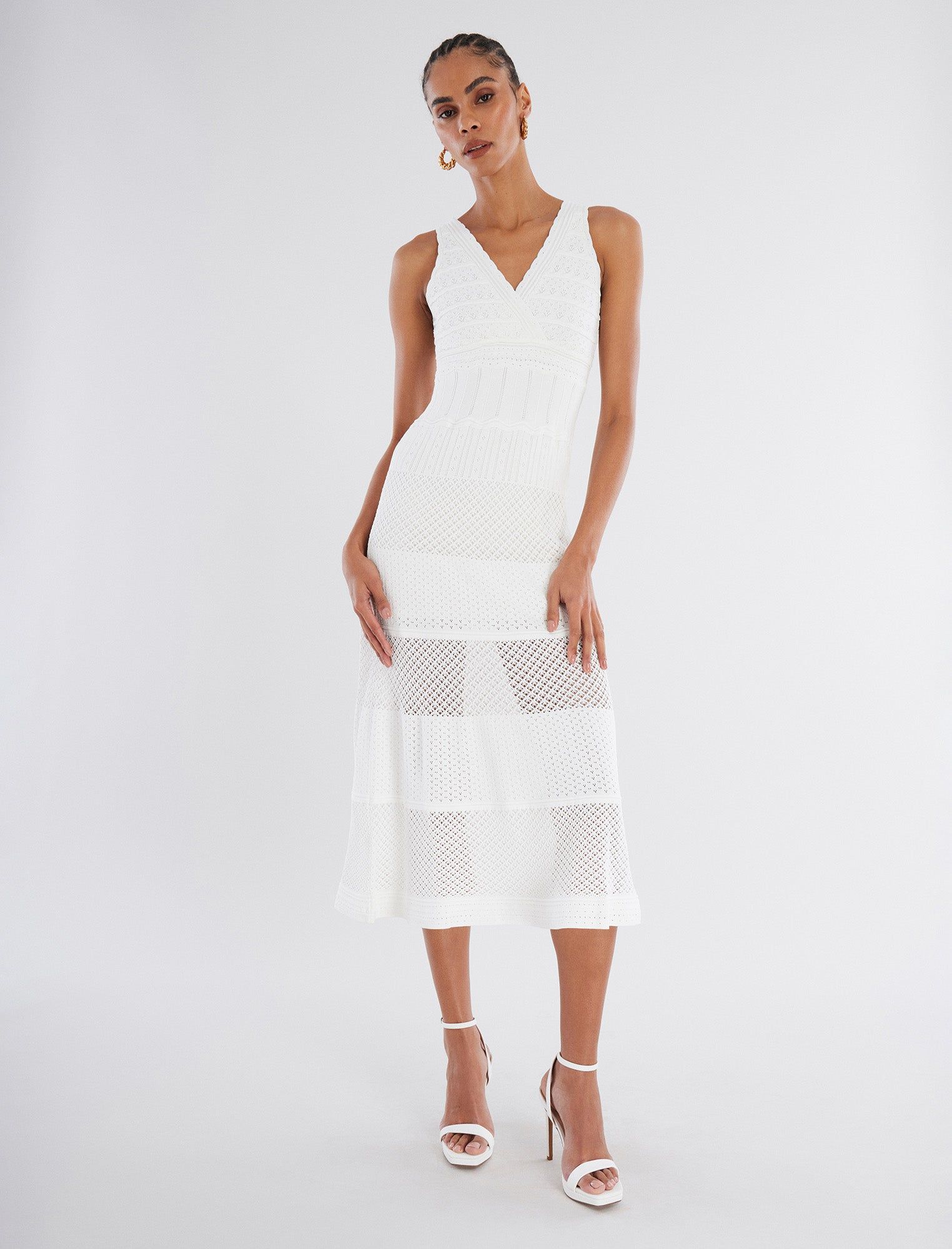 Adrienne V-Neck Fit-And-Flare Dress sold by BCBGMaxAzria