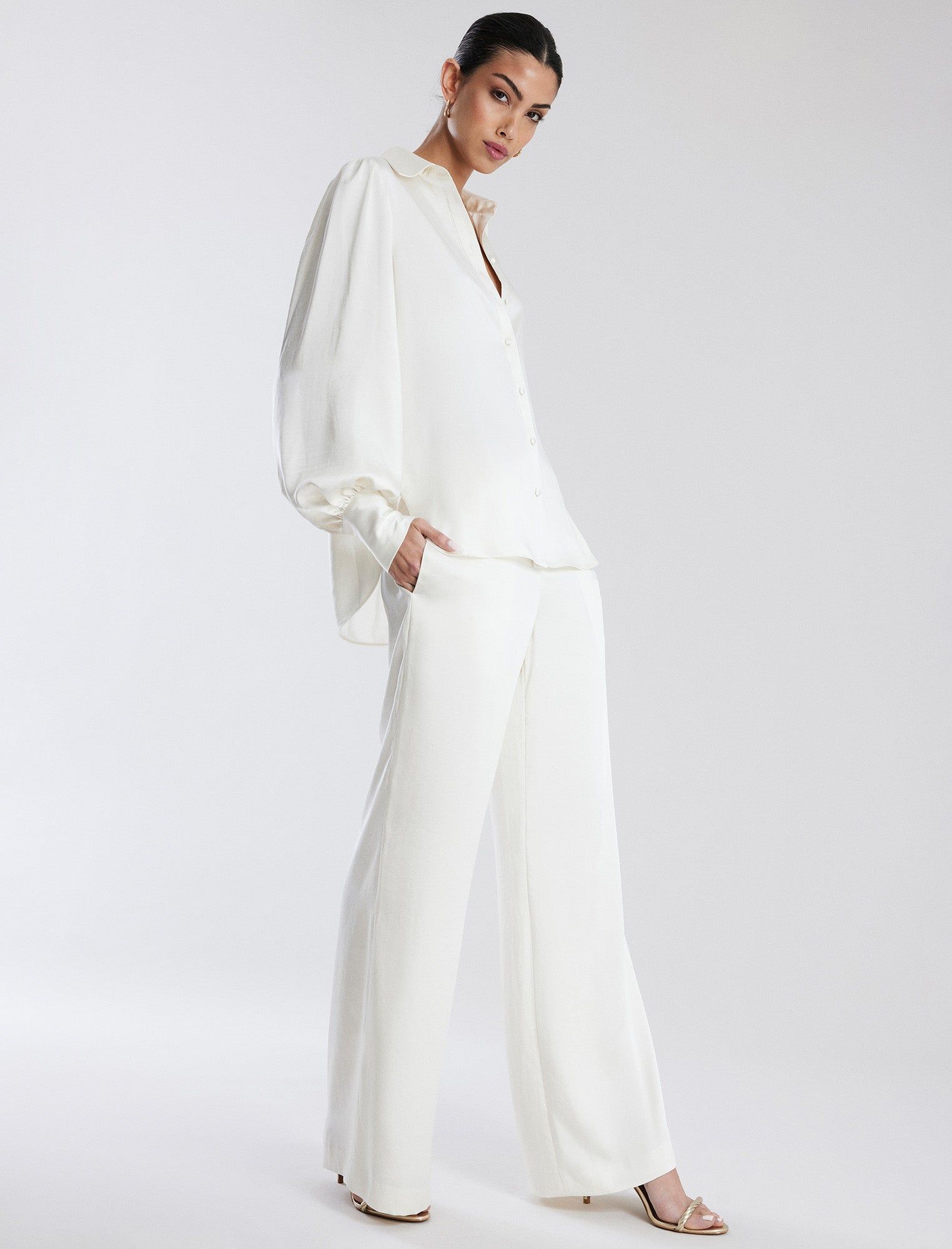 Satin Wide-Leg Trouser sold by BCBGMaxAzria