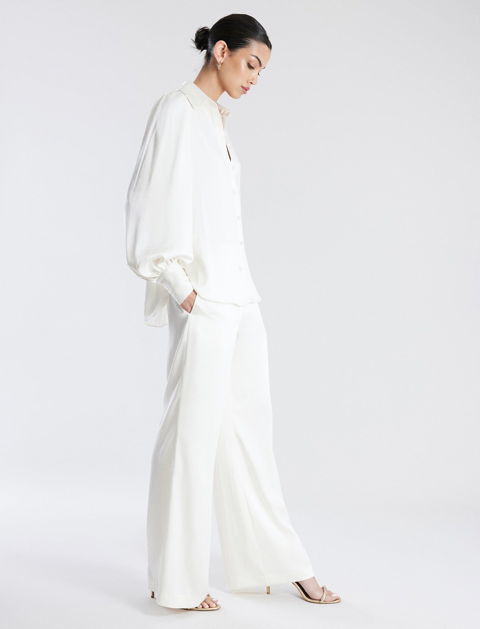 Satin Wide-Leg Trouser sold by BCBGMaxAzria product image thumbnail 3