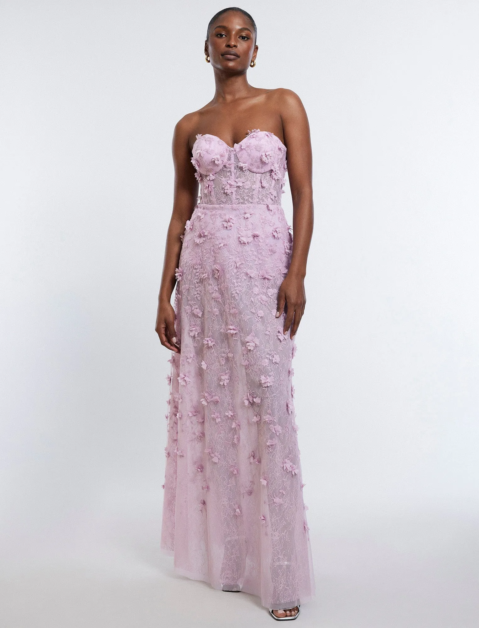 Poppy Strapless Floral Appliqué Gown sold by BCBGMaxAzria product image thumbnail 3