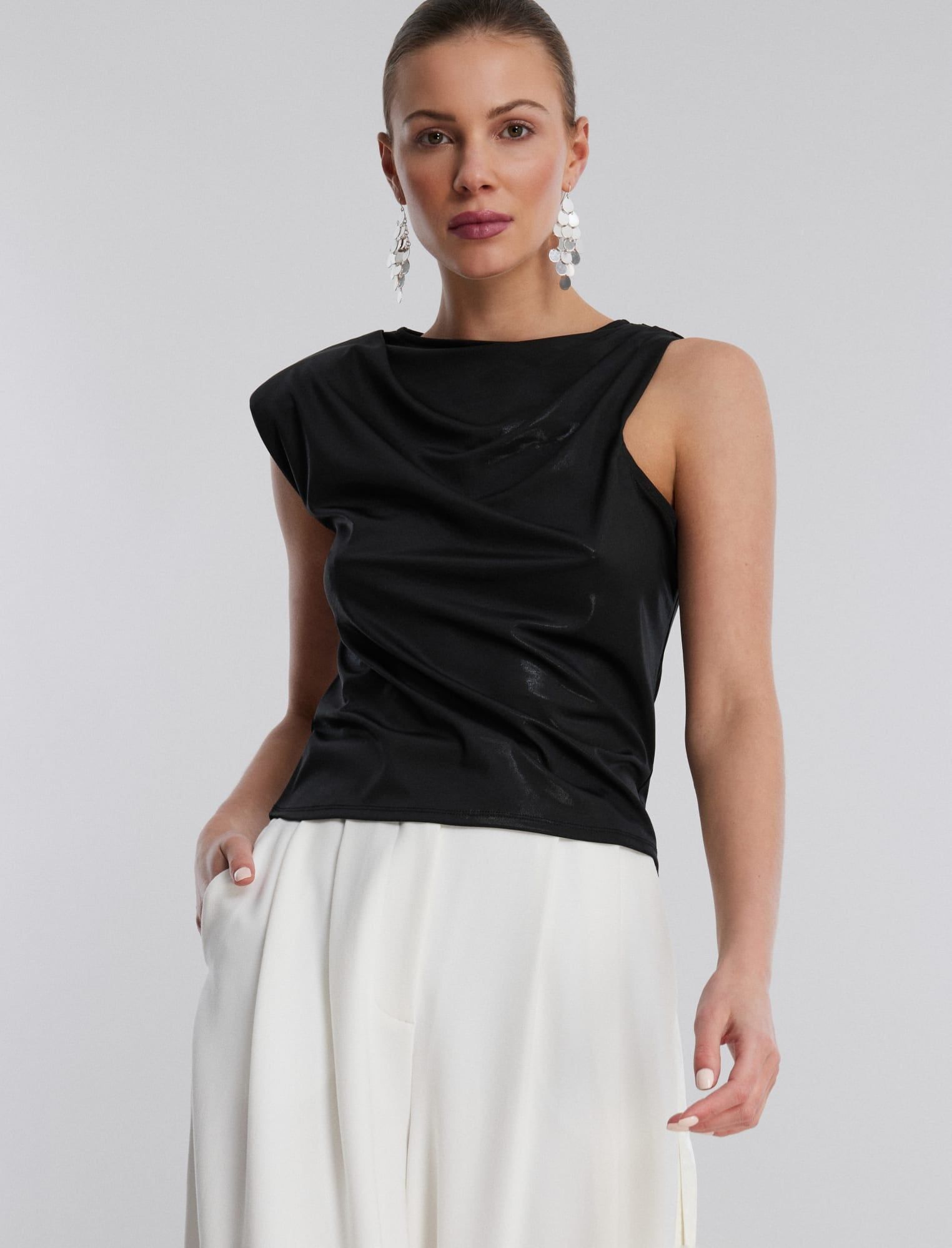 Asymmetrical Cap Sleeve Top sold by BCBGMaxAzria